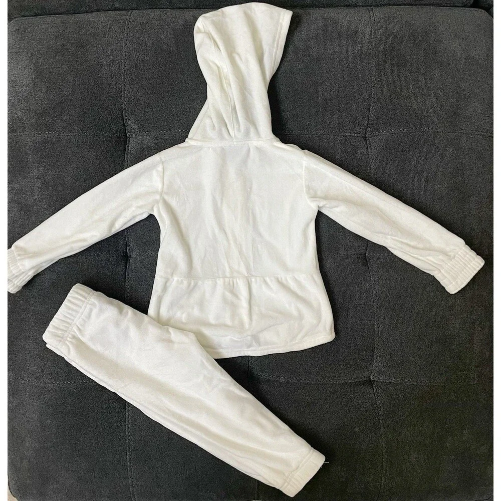 Nike 24M Baby Velour Jogging Tracksuit Off White with Mint Green Logo Full Zip